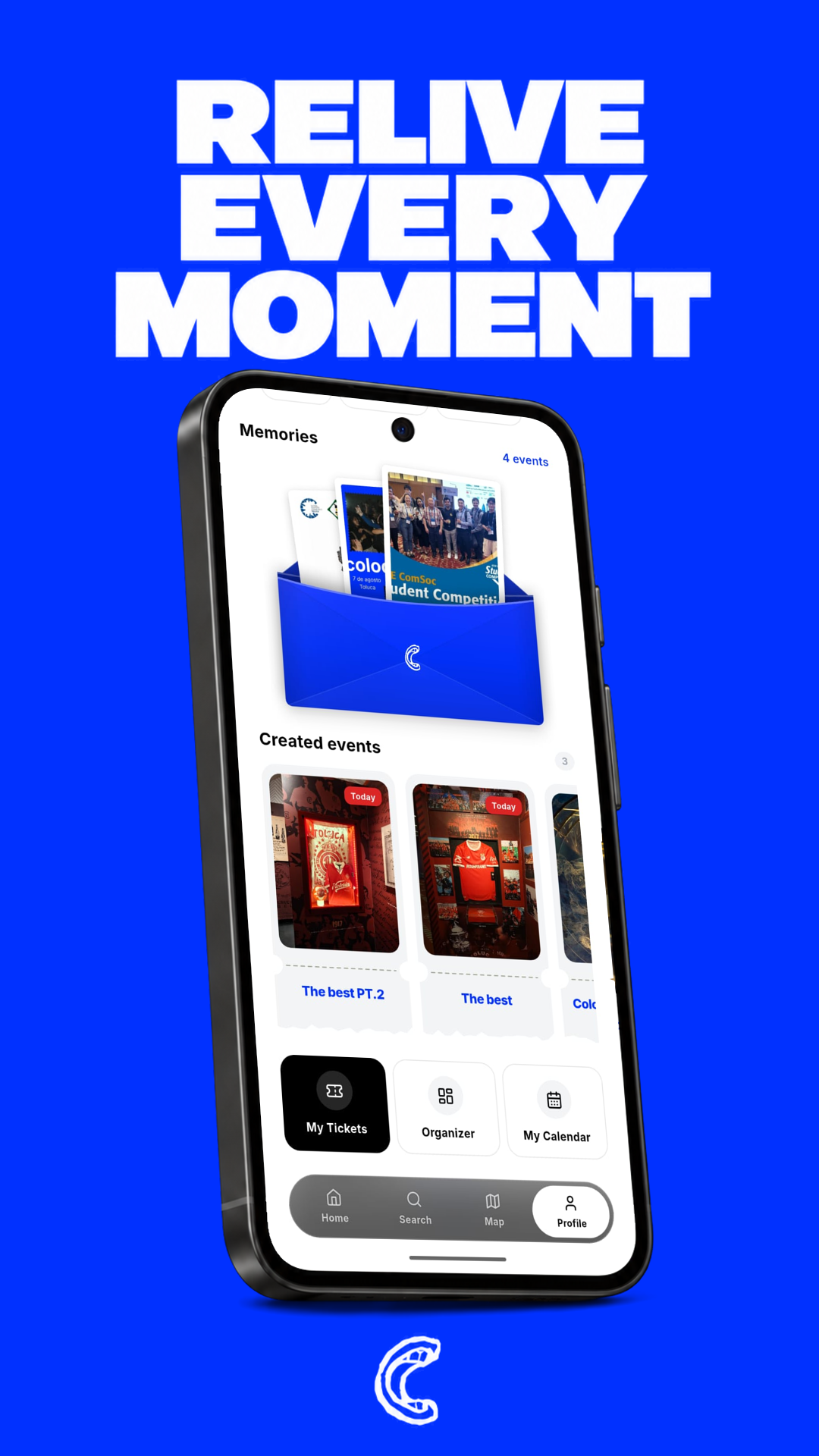 Memories grid of past events